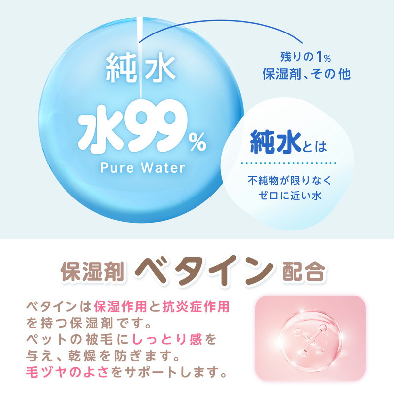 日本 LEC 99% 純水寵物濕紙巾